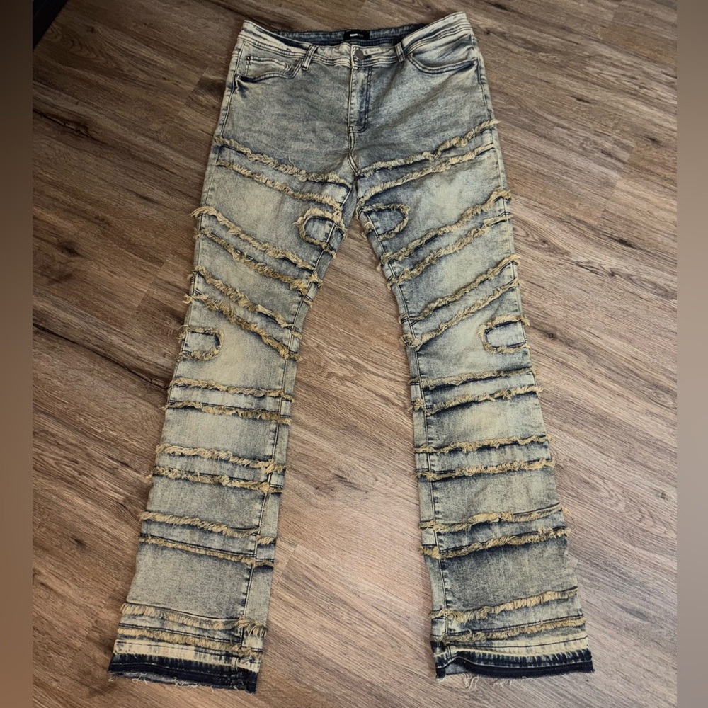 Nova Men Distressed Men’s Tan Jeans